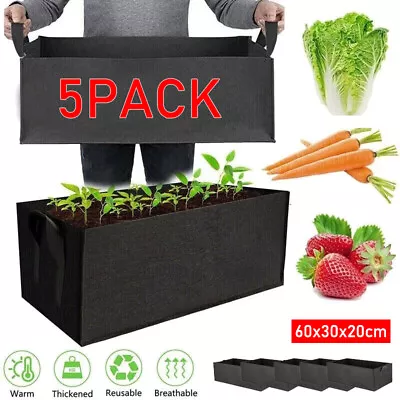 5x Large Fabric Plant Grow Bag Garden Flower Vegetable Tomato Potato Planter Pot • £11.39