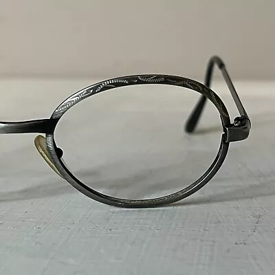 VTG 80s 90s Engraved Metal Chantilly Eyeglasses Glasses No Lens 1990s France • $39.99