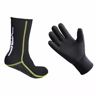 3mm Neoprene Diving Boots Gloves Socks For Water Sports Snorkel Kayak Adults • £27.59