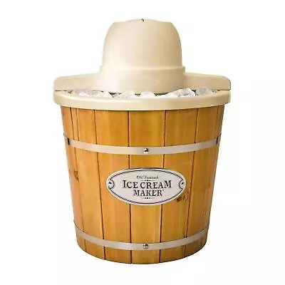 Nostalgia Electrics 4-qt. Electric Wood Bucket Ice Cream Maker. |4172 • $44.77