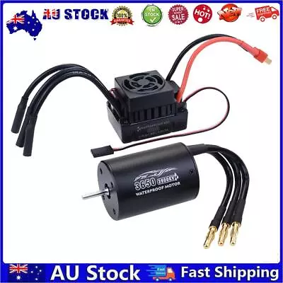 AU Universal Waterproof 3650 3900KV Brushless Motor 60A ESC Combo For 1/10 RC Ca • $56.59