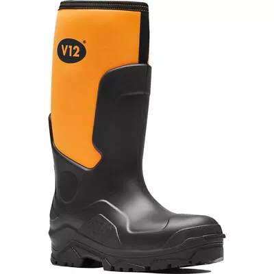 V12 Groundworker Mens S5 Work Safety Steel Toe Wellington Wellies • £78.99