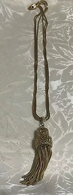 Vintage Monet Gold Tone Tassel Necklace • $9.99