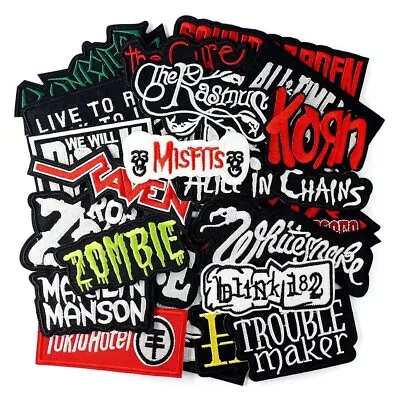 3 Pc Lot Random Mix Punk Rock Metal Iron On Patches Fashion Embroidered Patch US • $7.99