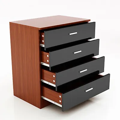 5 Colours Chest Of 4 Drawers Bedroom Storage Cabinet Home Furniture High Gloss  • £61.84