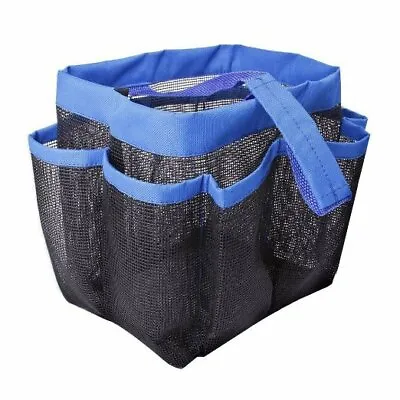 Blue 8 Portable Mesh Shower Bathroom Basket Bag Quick Dry Breathable Caddy Tote • $6.34