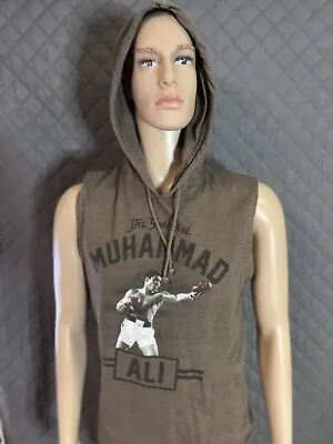 Muhammad Ali The Greatest Boxer Sleeveless Brown Hoodie Boxing Men's Size XL • $26.80