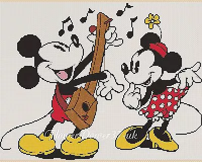 £4.50 • Buy Cross Stitch Chart - Vintage Mickey Mouse & Minnie  Flowerpower37-uk