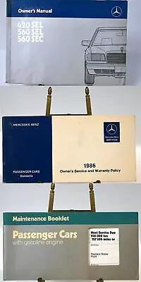 1986 MERCEDES BENZ 420 560 SEL 560 SEC Owner's Manual + 2 Booklets • $49