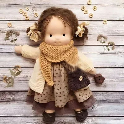 Handmade Waldorf Doll 11 Inch Knitted Plush Stuffed Toy Christmas Birthday Gift • £17.95
