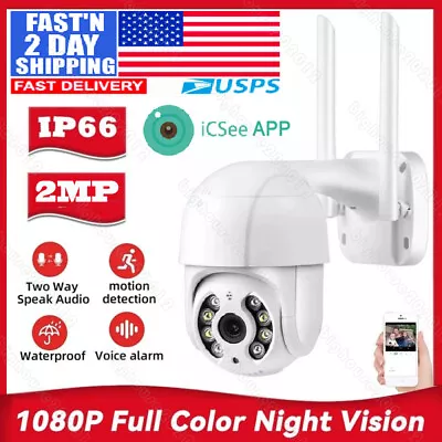 ICSEE 1080P WIFI IP Camera Wireless Outdoor CCTV PTZ Smart Home Security IR Cam • $38.90