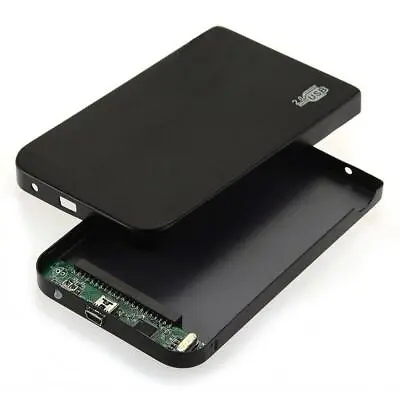 2.5 Inch External IDE Hard Drive Case Enclosure Caddy HDD SSD USB 2.0 Black • £5.99