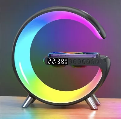 Wireless Charger For IPhone 11 12 13 14 With RGB Light & With Alarm Clock Shape • £41.99