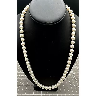 Vintage Majorica Faux Pearl Necklace With Sterling Clasp Made In Spain 24  • $149