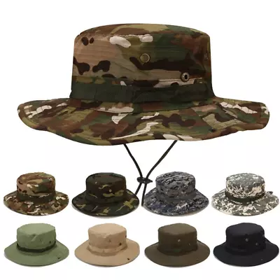 Men Camouflage Bonnie Hats Tactical Army Bucket Hats Military Summer Bucket Cap • $8.95