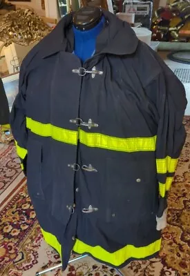 Vintage Retired Firefighter Turnout JACKET FIRE COAT USED Sz 60x30x45 HV Chief  • $152