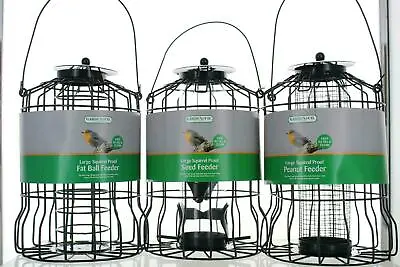 £9.99 • Buy Large Green Squirrel Proof Bird Feeders Seed/ Fat Ball/Nut Feeding Stations