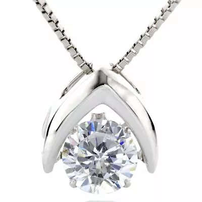 Omega Dancing-Stone Necklace In 925 Sterling Silver & Pure Brilliance Zirconia • $34.95