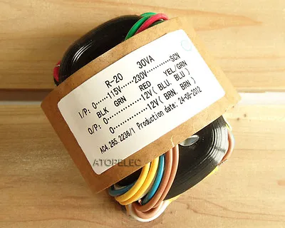 115V/230V 30W R-Core Transformer For Audio Amplifier Preamps DAC 12V+12V • $25.02