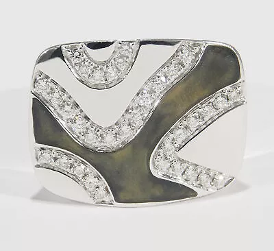 18K La Nouvelle Bague Diamond Ring Enamel White Gold • $1895