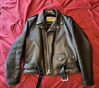 Schott Perfecto 618 Leather Motorcycle Jacket Size 42 NWT Punk Biker  • $675