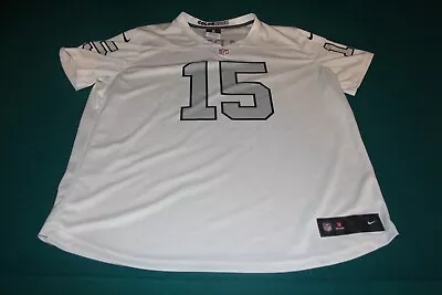 Oakland Raiders #15 Crabtree Nike White On Field Dry Fit XXL • $40