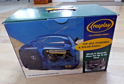 $59.99 • Buy Freeplay Self Powered AM/FM Radio Solar Power Crank Clear Solar NEW NIB Works!