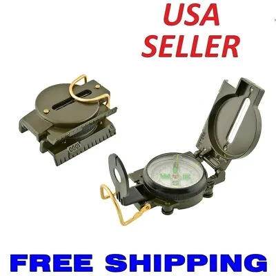 2 Pc Pocket Army Style Compass Military Camping Hiking Survival Marching New Us • $9.49