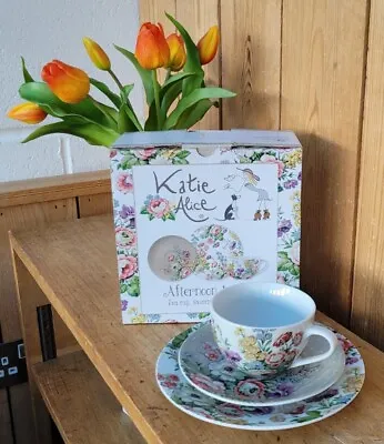 Katie Alice Teacup Saucer & Plate Set Unused With Box Vintage Garland Collection • £19.99