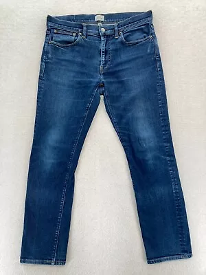 J.Crew 484 Jeans Mens 33x30 Slim Straight Dark Wash Blue Denim Kurabo Japanese • $24.99