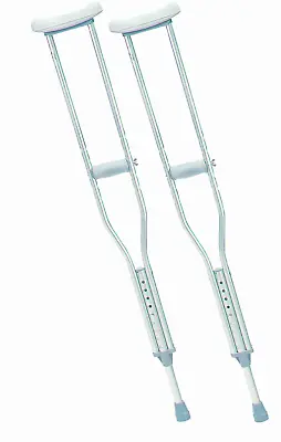 Adult Aluminium Underarm Crutches - Lightweight Adjustable Comfort Grip • £48