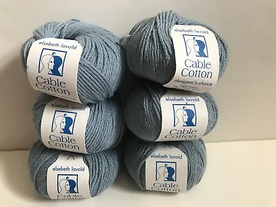 Elsebeth Lavold Cable Cotton Designer's Choice Blue Lot Of 6 Italy • $15