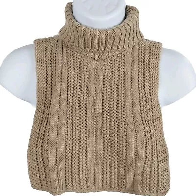 DICKEY TURTLENECK Mock Faux Collar Top Womens Men's Beige Tan Kmart • $14.63