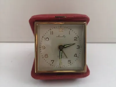 Vintage Mauthe Eight Days 7 Jewels Travelling Folding Alarm Clock Working • $45.19