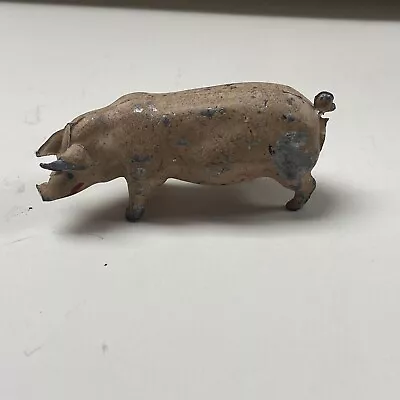 Vintage Farm Barn Animal Cast Iron Lead Metal WALKING PIG Figure Made In FRANCE • $6.18