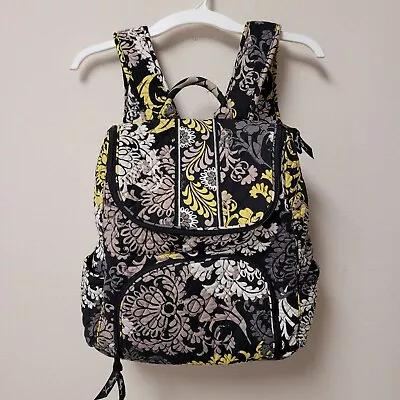 Vera Bradley Double Zip Backpack In Black Tan Yellow Baroque (Retired) EUC • $24.89