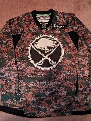 NHL Reebok Buffalo Sabres Military Camo Practice Hockey Jersey Size M • $79.99