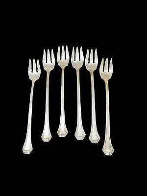 Reed & Barton Pompeian Set 6 Olive / Pickle Forks Vintage Silverplate Flatware • $24.99