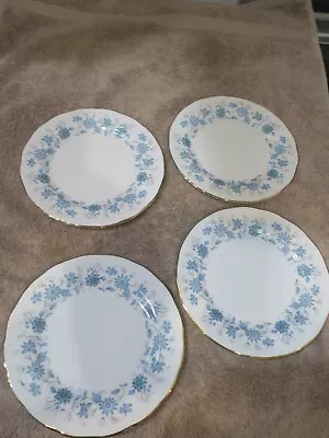 Colclough Braganza Bone China TeaTea Plates X 4 .  Cornflower Blue • £5