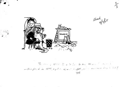 Original Pen & Ink Cartoon Circa 1965 - William III Statue London • £7.99