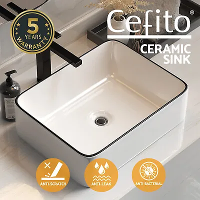 Cefito Bathroom Basin Ceramic Vanity Sink Hand Wash Bowl Above Counter 48x37cm • $59.95