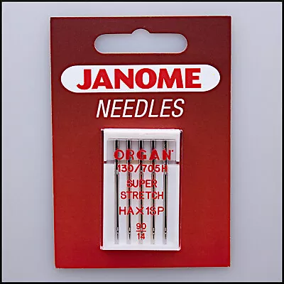 JANOME Sewing Machine SUPER STRETCH NEEDLES - SIZE 14/90 (PACK OF 5) - HA X 1SP • £4.95