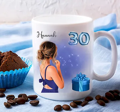 Personalised 18th 21st 30th 40th 50th Etc Birthday Mug Ladies Gift Customise • £11.99