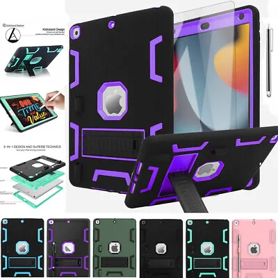 For IPad 10th/9th/8 7 6 Gen Mini 6 Stand Case Cover Shockproof Heavy Duty Rubber • $14.99