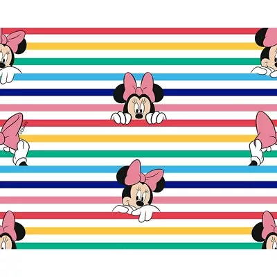 100% Cotton Digital Fabric Disney Minnie Mouse Stripes 150cm Wide • £7.75