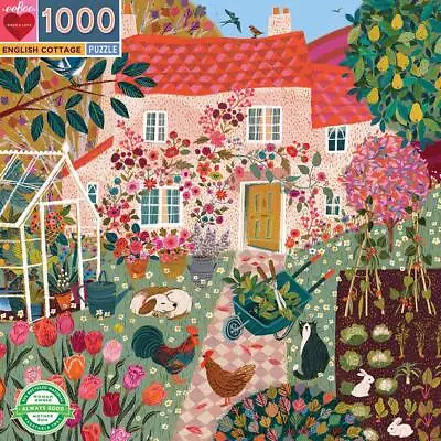 English Cottage Square Jigsaw Puzzle 1000 Piece - EeBoo • $46.65