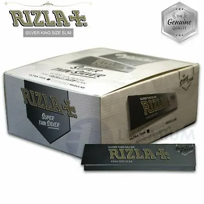 RIZLA SILVER KING SIZE Slim Ultra Thin Cigarette Rolling Papers 1 5 10 20 50 • £0.99