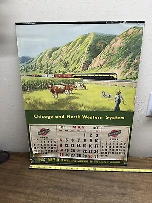 Vintage 1952 Chicago & North Western Railroad System Calendar • £28.94