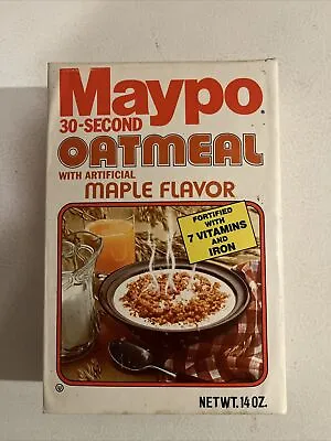 Vintage 1970s Maypo 30 Second Maple Oatmeal Cereal NOS Full Unopened Sealed 14oz • $229.99