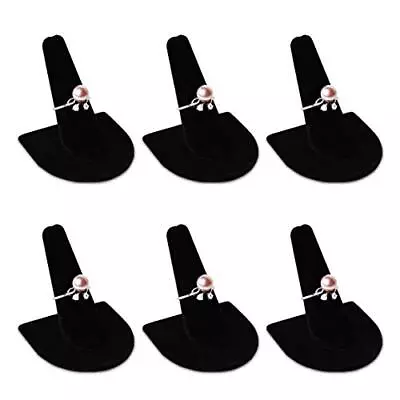 6 Pack Black Velvet Finger Ring Showercase Display Stand Jewelry Holder • $21.99